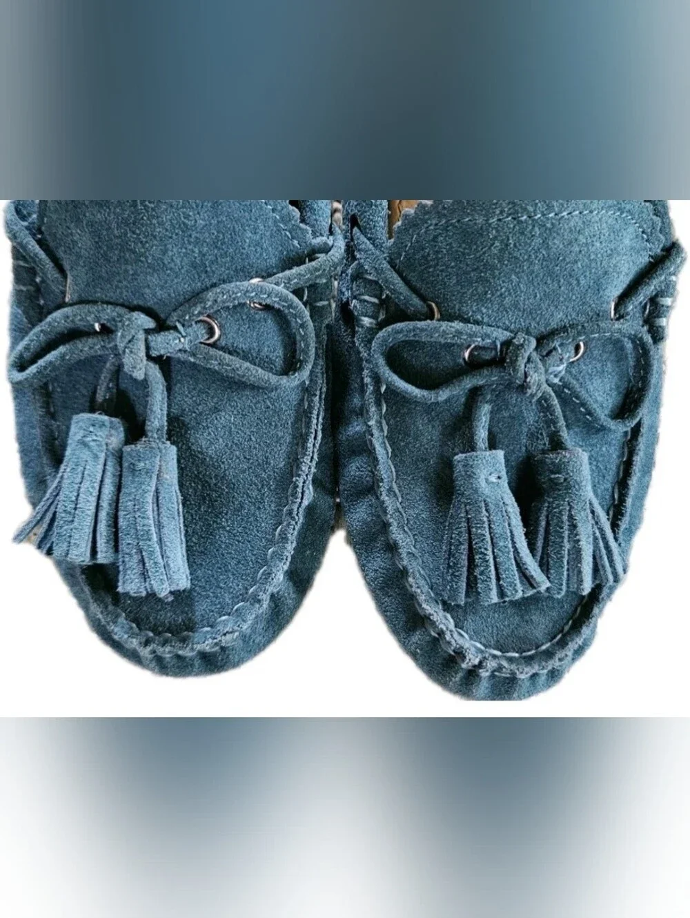 Coach Forest Green Suede Tassel Driving Moccasins Loafers NWOT Women's 5.5